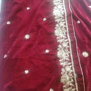 Micro velvet embroidered wrap